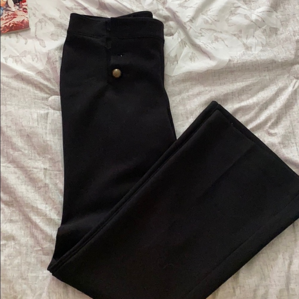 Black Casual Flare Pants
